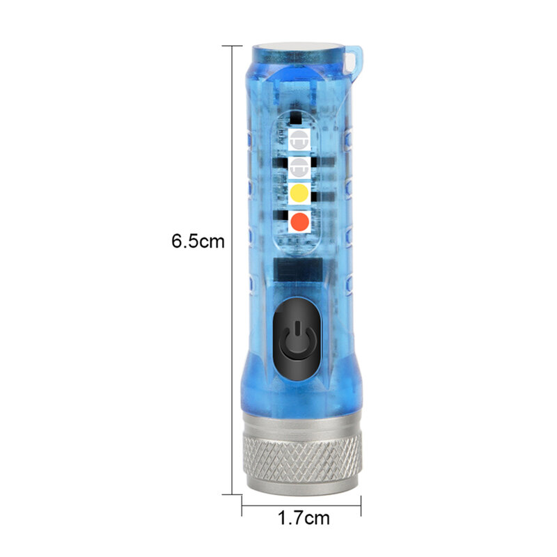 Mini Keychain Pocket Torch with Buckle USB Rechargeable EDC LED Light Flashlight Lamp Waterproof Portable Light for Emergency