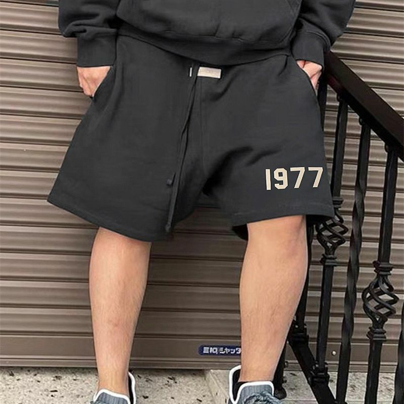 2022 summer new men's shorts streetwear outdoor men's and women's casual five-point pants cotton print number 1977 shorts