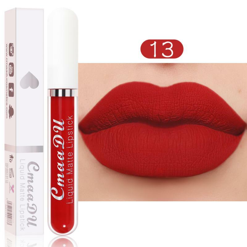 18Colors Lipstick Waterproof Long Lasting Velvet Matte Mental Beauty Lip Gloss Non-Stick Cup Lip Glaze Makeup Sexy Red Lip Stick