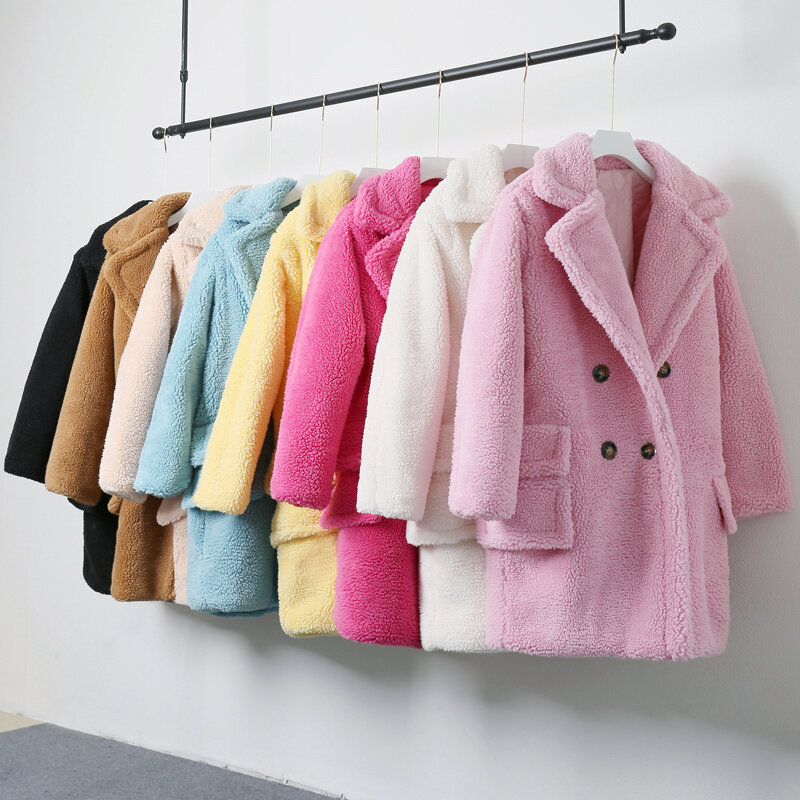 Candy Color Long Teddy Coat Women Jacket 2022 Autumn Winter Thick Warm Padded Jackets Coats Oversized Ladies Lambswool Fur Coats