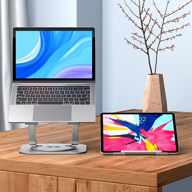 MCLS928 składany stojak na laptopa 360 ° obrotowy uchwyt na notebooka regulowany stojak chłodzący ze stopu aluminium do Macbook