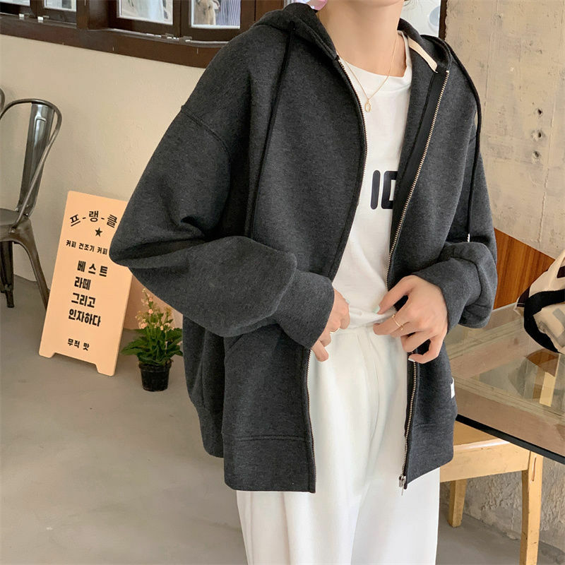 일본 지퍼 까마귀 여성복 봄과 가을의 새로운 트렌드 루즈 후드 가디건 코트 긴팔 탑 카와이 까마귀