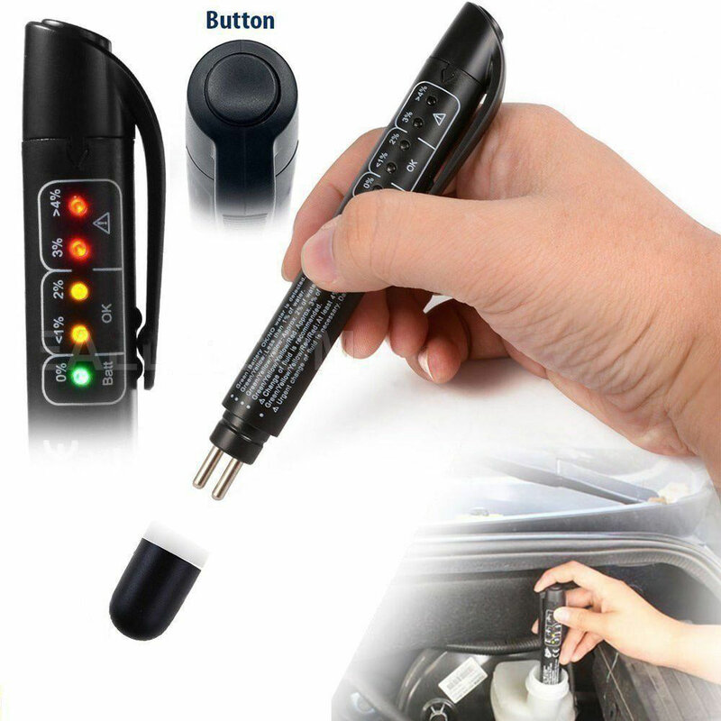Universal Brake Fluid Tester Diagnostic Tools Accurate Oil Quality Check 5LED Indicator Auto Vehicle Brake Fluid Testing Pen