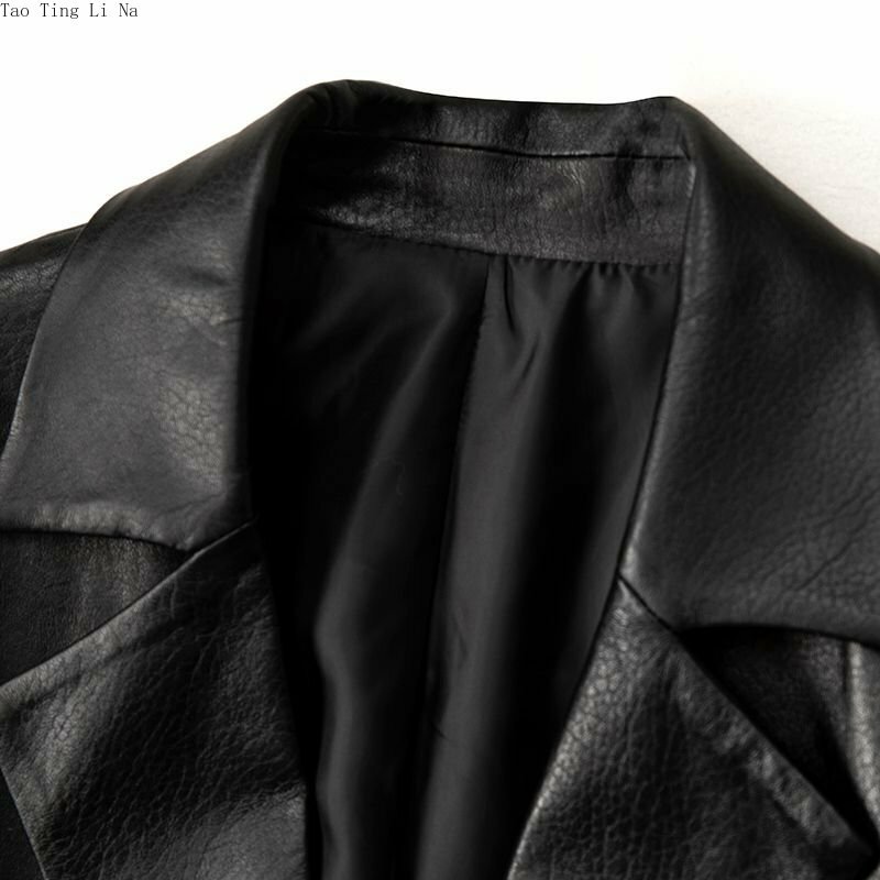 2023 Women New Fashion Genuine Sheepskin Leather Windbreaker Long Real Bubble Sheep Leather Coat H10