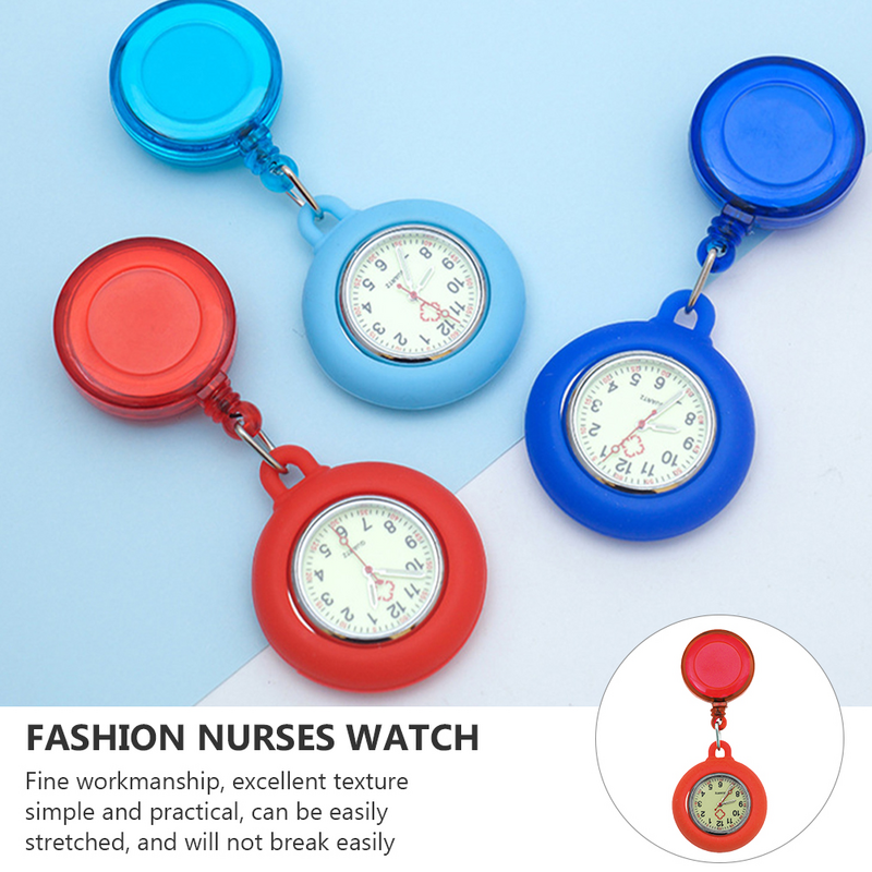 Relógio de bolso requintado adorável à moda enfermeira relógio de bolso retrátil relógio de bolso telescópico