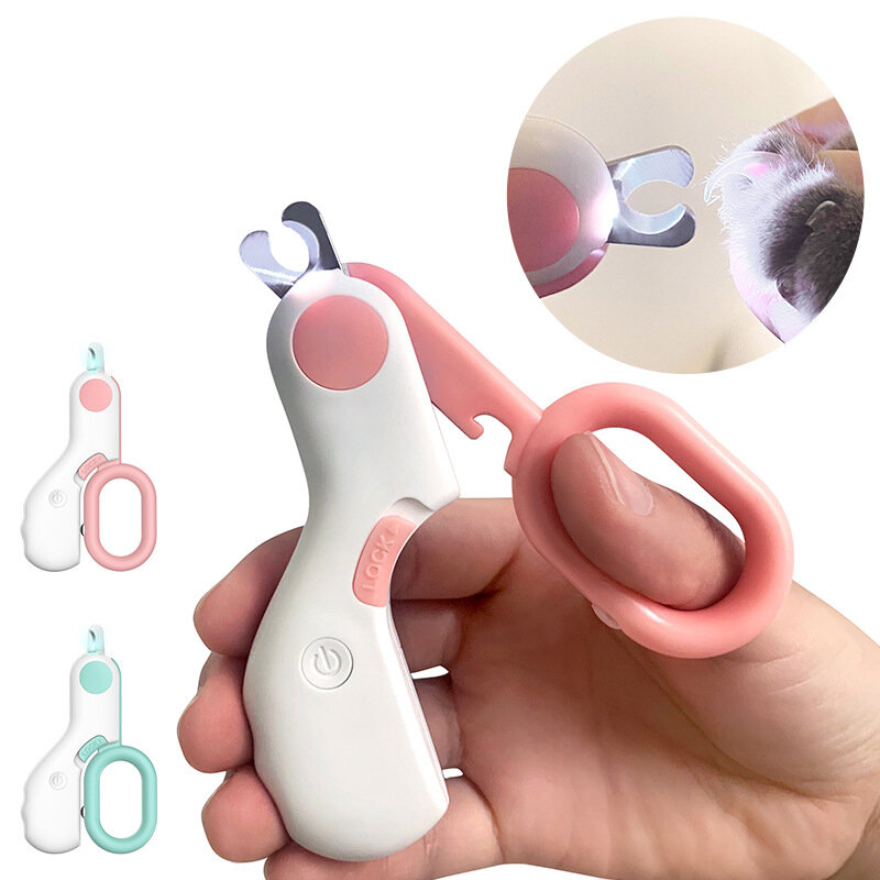 Profesjonalne Cat Dogs obcinacz do paznokci Pet Dog Cat wyciągacz gwoździ Cutter nożyczki trymer z LED Light Dog narzędzia fryzjerskie artykuły dla zwierząt