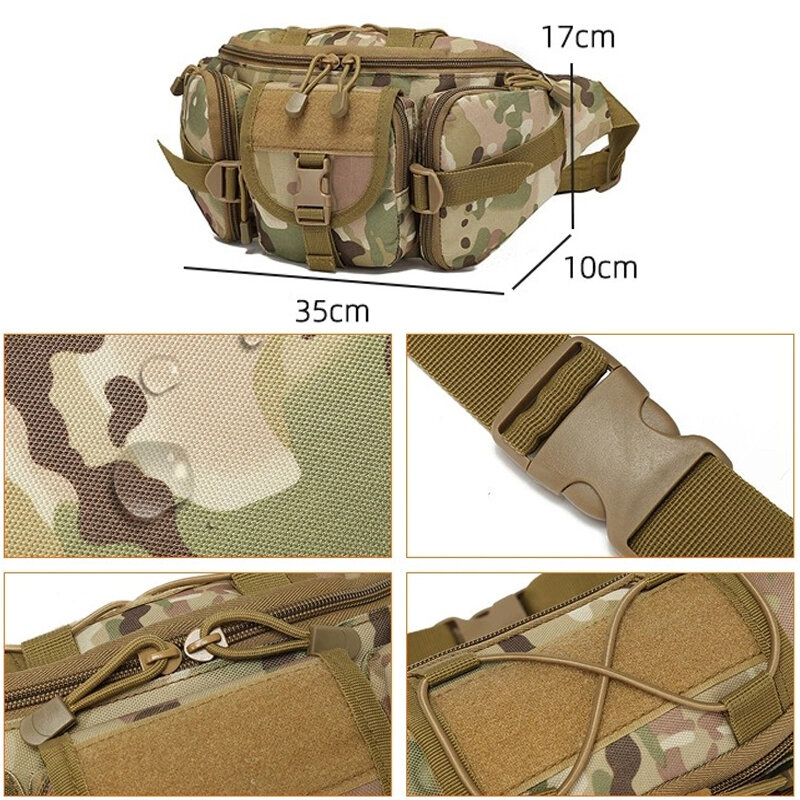 Klatka piersiowa wodoodporna torba kempingowa wielofunkcyjna torba wojskowy kamuflaż męski do sportowych plecaków wędkarskich taktyczna talia