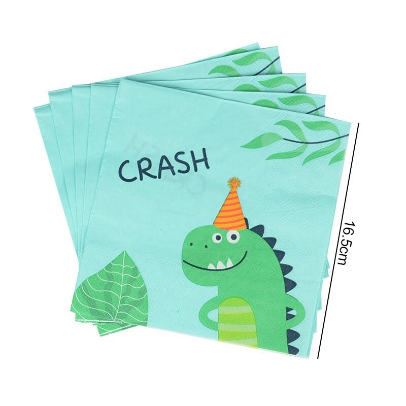 49Pcs Dinosaurus Thema Party Wegwerp Servies Set Papier Plaat Cup Kids Jongen Jungle Verjaardagsfeestje Decoratie Baby