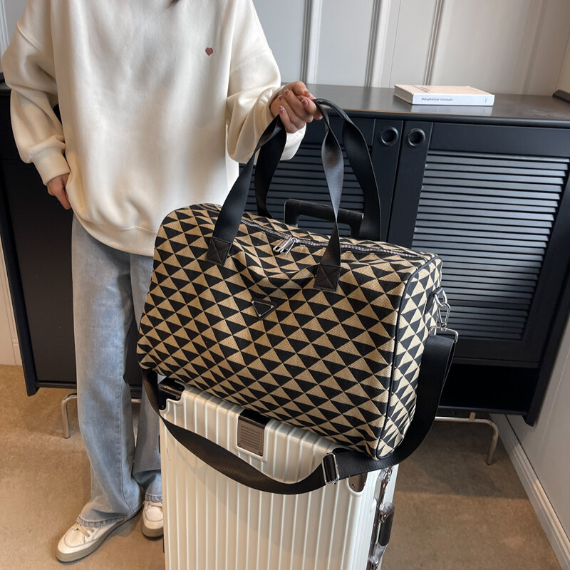 YILIAN 여성용 휴대용 여행 가방, 대용량, 시니어 센스, 여행 포장 의류 보관 가방, 더플 백