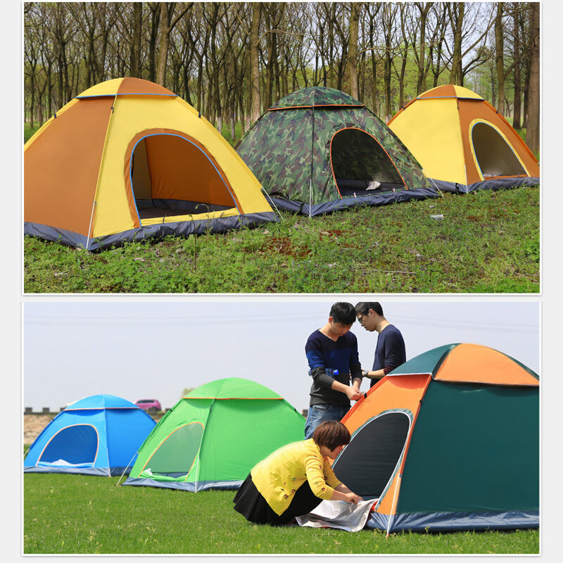 3〜4人用の自動開閉テント,屋外キャンプ用品,ピクニック用の包装テント