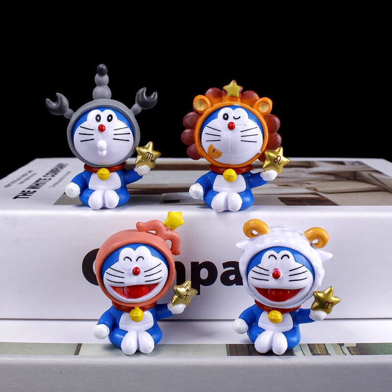 Doraemon anime figura doze constelações q versão desktop ornamento coletar ambiente bonecas personagem miúdo festival presentes