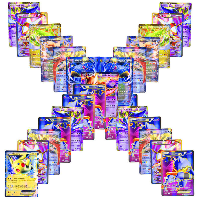 Cartas de Pokémon de 50 V, Vmax, caja TCG, sol y luna, evoluciones, juego Shinny, Gx Ex, juguete para niños, regalo de cumpleaños