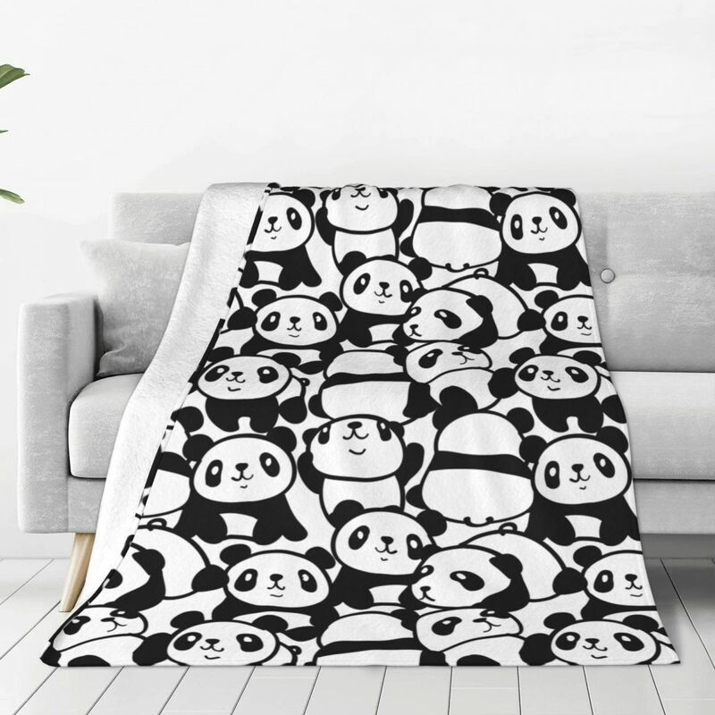 Одеяло с мультяшным рисунком панды, милые животные, плюшевое потрясающее теплое одеяло для дома, зима