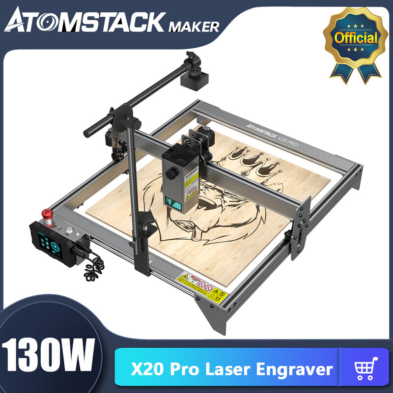 ATOMSTACK X20 Pro 130W Laser Engraving Cutting Machine 20W Laser Power 400x400mm Engraving Area Fixed-Focus Ultra-thin Laser