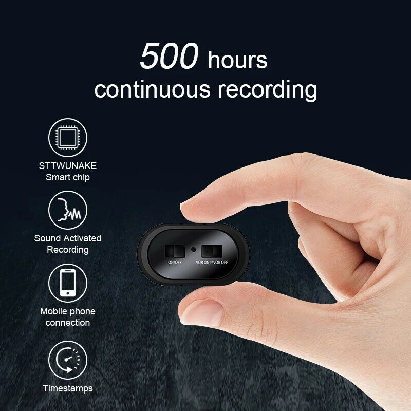 Xixi Spy 500 Ore Micro Registratore Vocale Dittafono Pen Audio Suono Mini Attivato Professionale Digitale Flash Drive