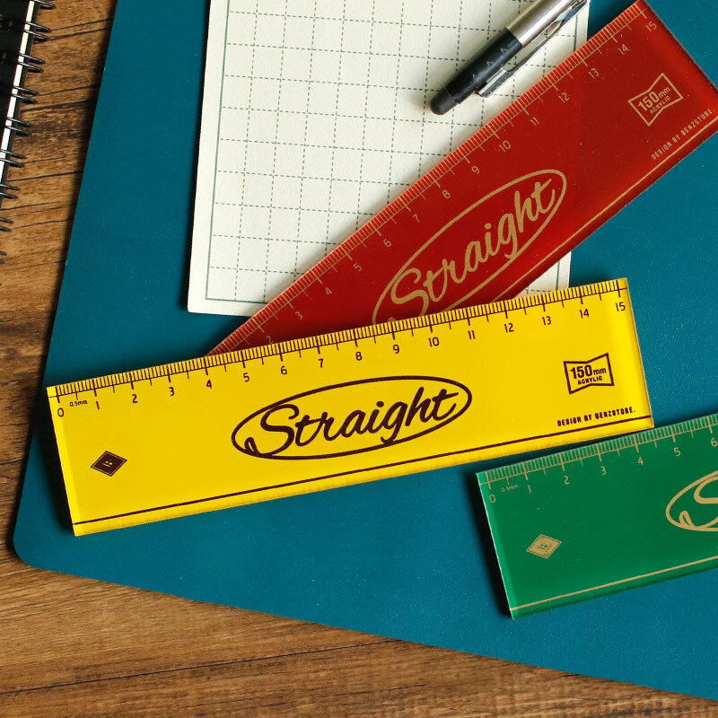 Stamping Acrylic Retro Straight Ruler,Drawing Measuring Straightedge,Sturdy,Not Easy To Break,No Hand Injury,School Supplies
