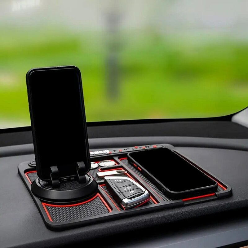 4 In 1 Car Silicone Holder Dashboard Sticky Phone Holder Mat Auto Non-slip Car Silicone Phone Holder Car Accessories