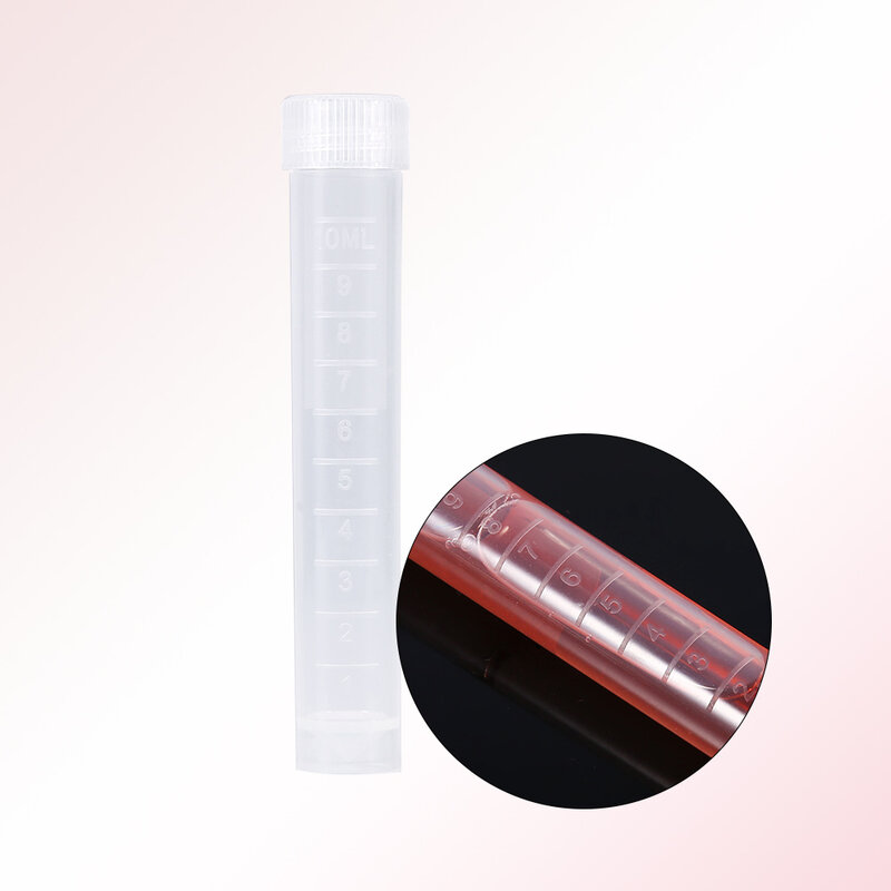 10 pces 10ml plástico congelado tubos de ensaio tubo de teste tubo de teste tubo de ensaio selo de parafuso do tubo de ensaio branco