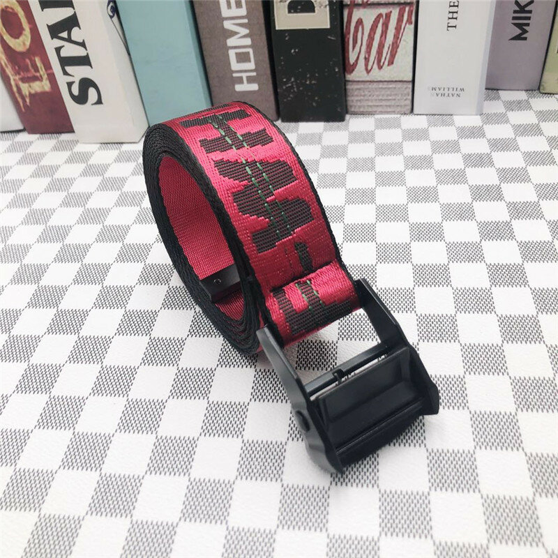 Fashionable Men's Women's Canvas Belts Popular Letters Youth Students Street Hip-Hop Trend Lengthened Couple Models Gift