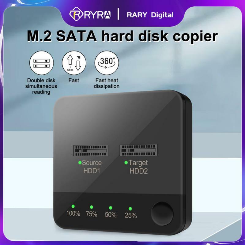 RYRA-SSD M.2 SATA 하드 디스크 복사기 노트북 하드 디스크 박스 듀얼 디스크 리더, 하드 디스크 도킹 스테이션 복사 기계
