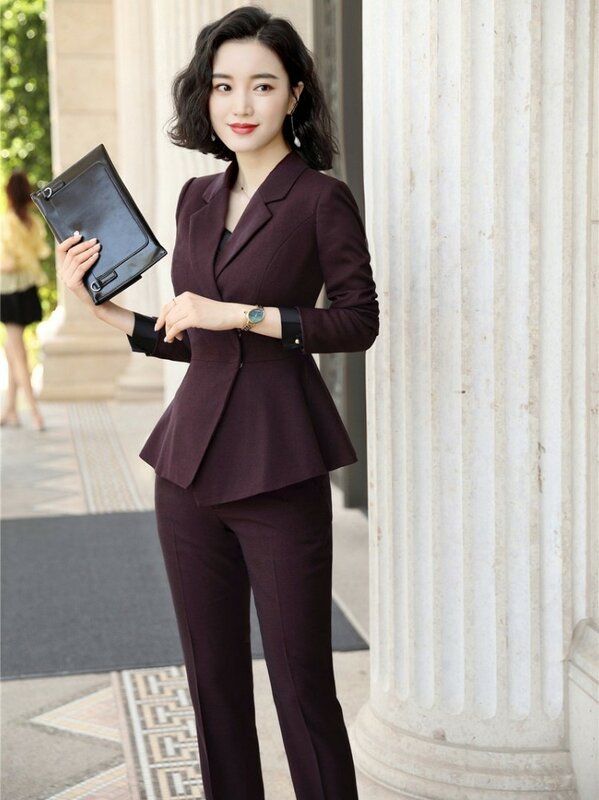 女性のための高品質の合成皮革のビジネススーツ,カジュアルなスタイルのコート
