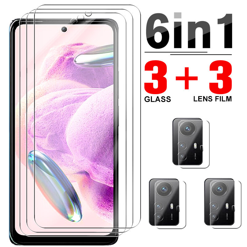 6in1 Tempered Glass For Xiaomi Redmi Note 12S Clear Screen Protector Redmy Note12 Note 12 S Note12S Camera Lens Protective Film