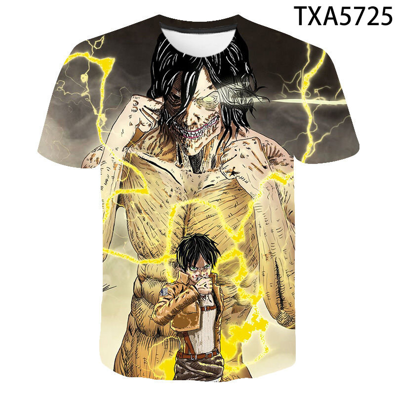 Camisetas con estampado 3D de Attack on Titan para niños y niñas, ropa de calle a la moda, Camisetas estampadas, Tops geniales de Glamour, 2020