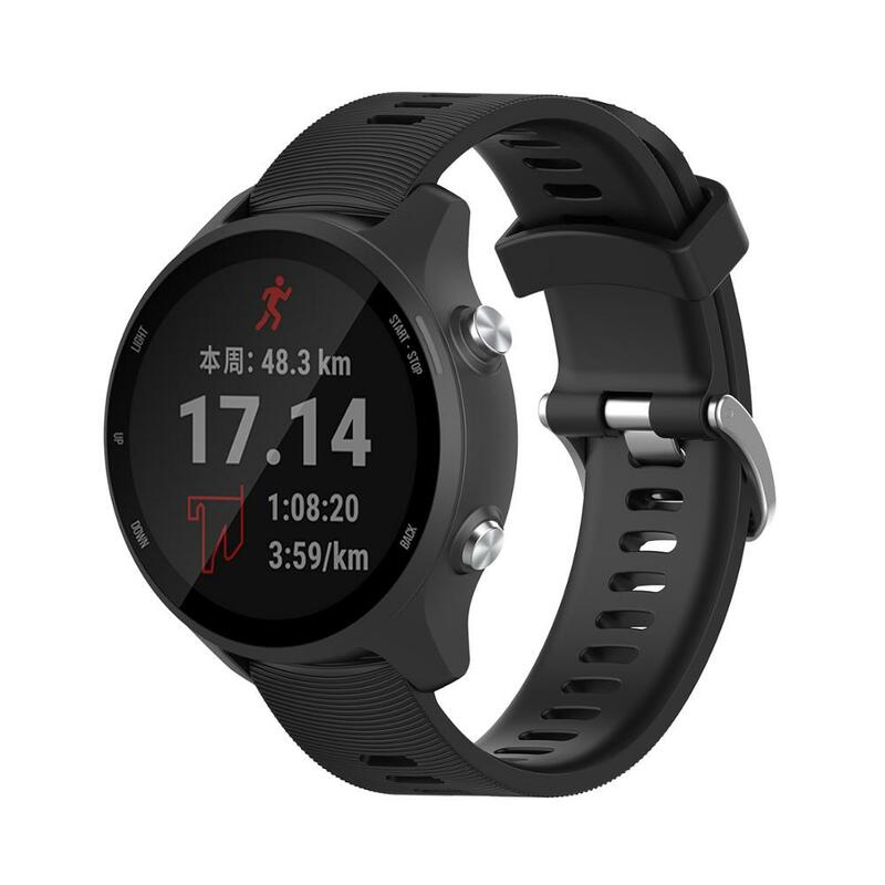Untuk Garmin 245 Strap Resmi Tombol Silikon Watch Band Olahraga Tali untuk Forerunner 245M/645/Vivoactive 3/Venu/Venu Meter Gelang