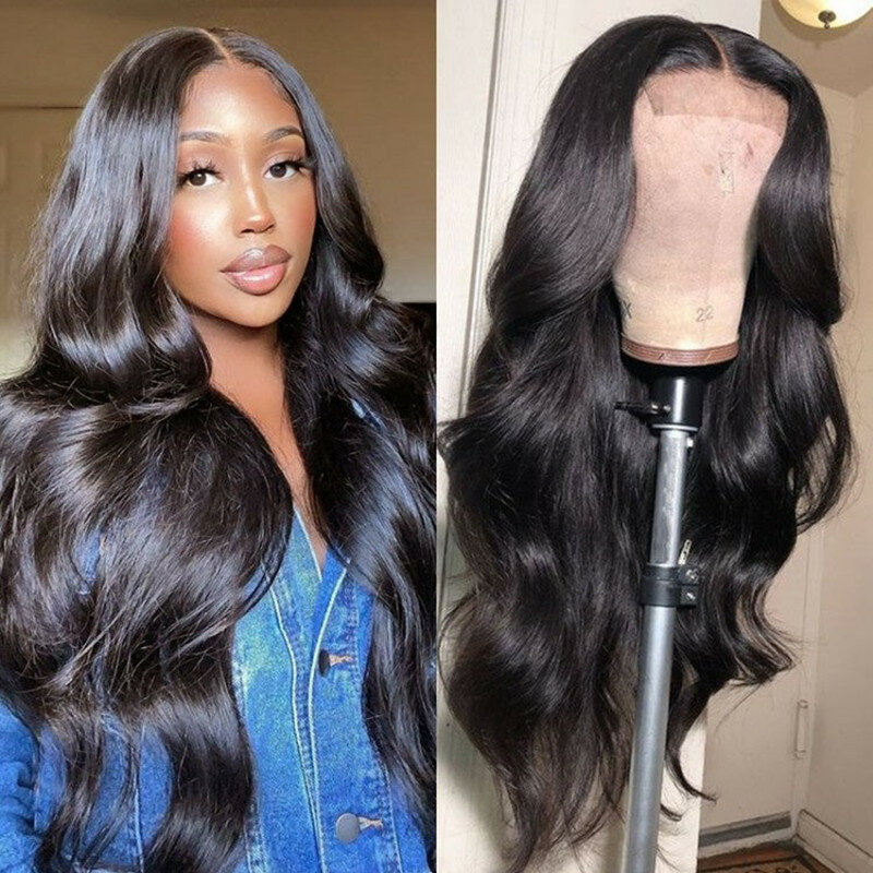 13x6 HD прозрачный кружевной передний парик бразильские волнистые парики 13x 4 кружевные передние человеческие волосы парики для черных женщин ...