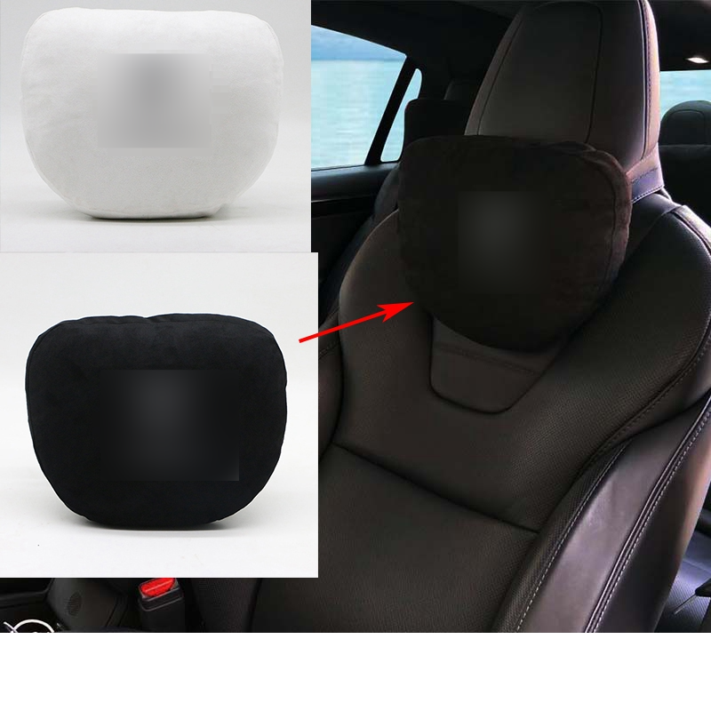 Para tesla 3y s x memória macia assento de carro encosto cabeça pescoço travesseiro confortável almofada estilo logotipo acessórios