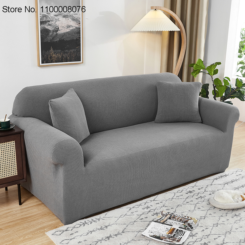Housse de protection extensible pour canapé et fauteuil, pour salon, couleur unie, imperméable