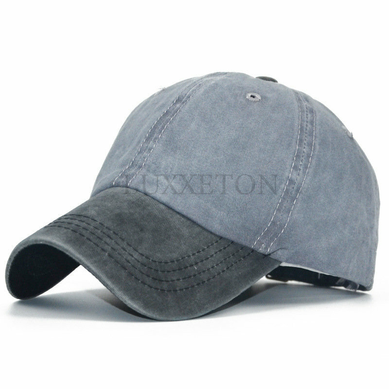 หมวกเบสบอลผ้ายีนส์แฟชั่นล้างได้สำหรับผู้ชายผู้หญิงหมวกกันแดดกันแดดแบบปรับได้หมวกเบสบอลกลางแจ้งกีฬา