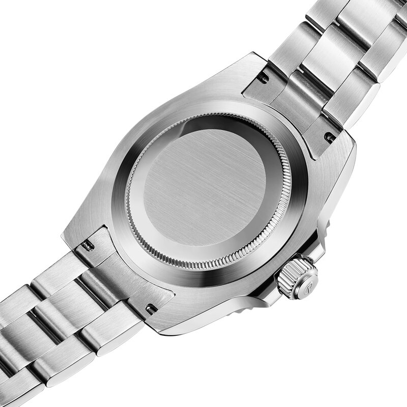 Parnis casual 40mm mostrador preto automático relógio mecânico masculino calendário pulseira de aço inoxidável miyota 8215 relógios reloj hombre