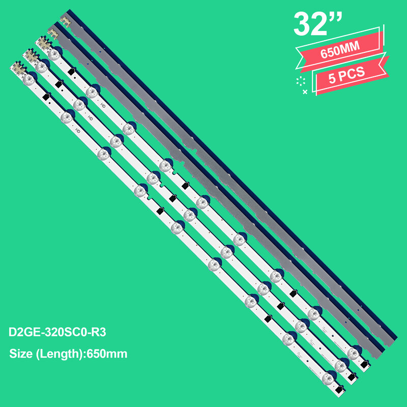 5 buah strip LED 9 leds BN96-28489A/BN96-25300A/BN96-25299A untuk samsung D2GE-320SC0-R3 CY-HF320AGLV1H