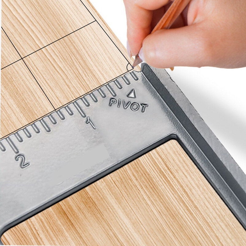 Regla triangular cuadrada de aleación de aluminio, regla cuadrada de medición de carpintería de 7 pulgadas, regla de ángulo engrosado de 90 grados, sierra de tablero