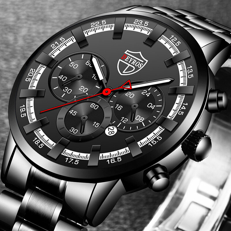 Moda męska kalendarz biznesowy zegarek kwarcowy zegarek nocny ze stalowy pasek nierdzewnej zegarek męski skmei