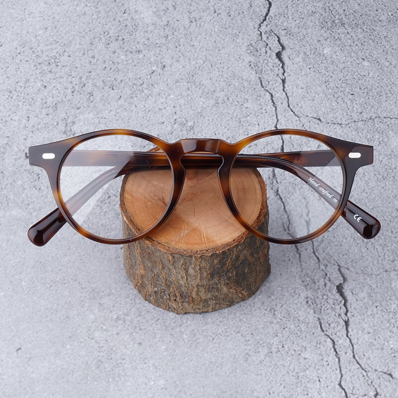 Oliver OP marka OV5186 Gregory Peck wysokiej jakości oprawki do okularów octanowych jasne okulary okrągłe okulary ramki optyczne okulary