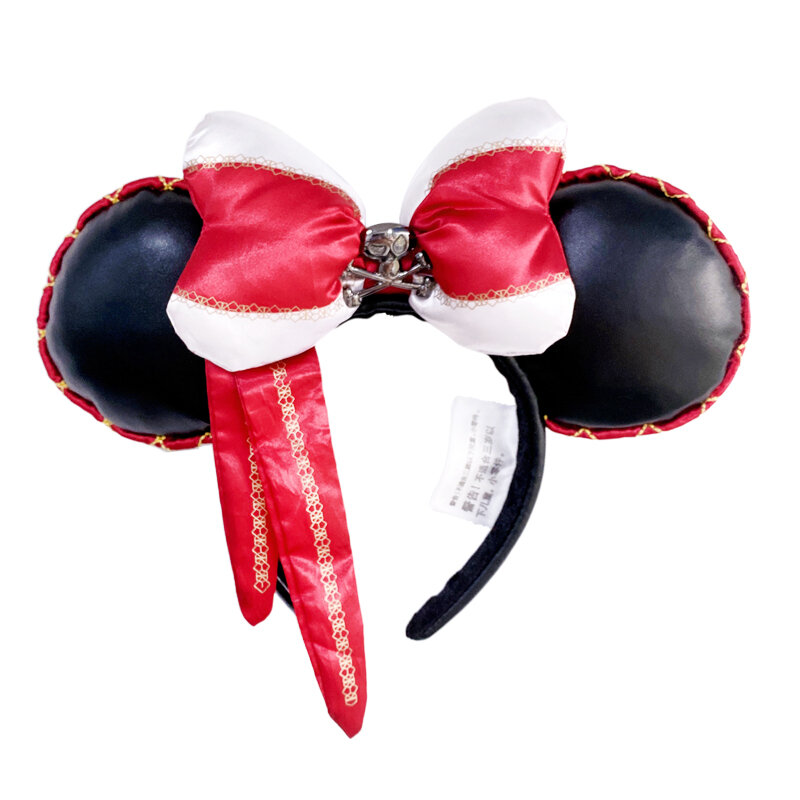 Disney Mickey Minnie uszy pałąk syrenka księżniczka duże cekiny łuki uszy kostium Cosplay pluszowe dorosłych/dzieci pałąk prezent
