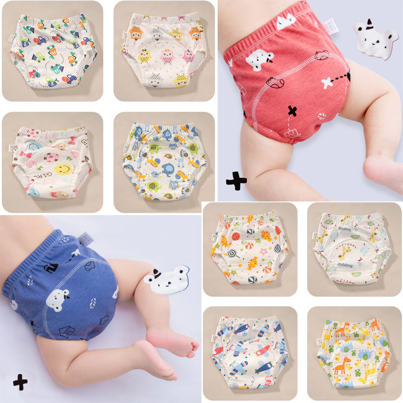 Pañales de entrenamiento para bebé recién nacido, ropa interior de tela ajustable, bragas lavables reutilizables, 3 piezas