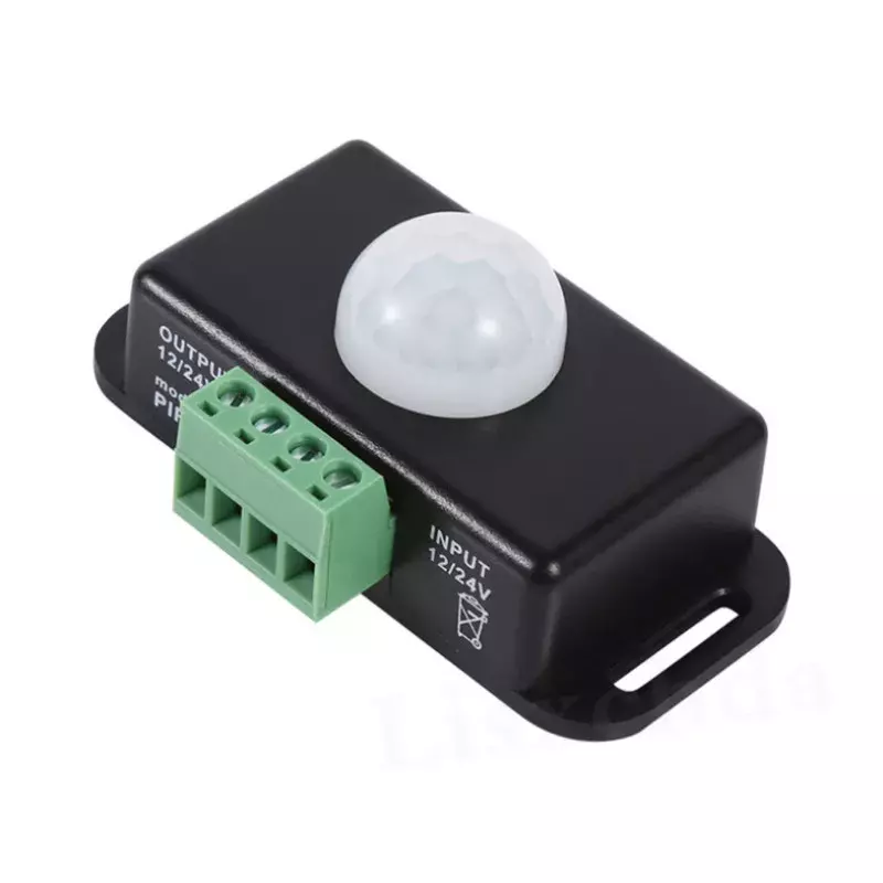 Interruptor de Sensor de movimiento PIR ajustable automático, Detector infrarrojo IR, módulo de interruptor de luz para lámpara de tira de luz LED, cc 12V 24V 6A