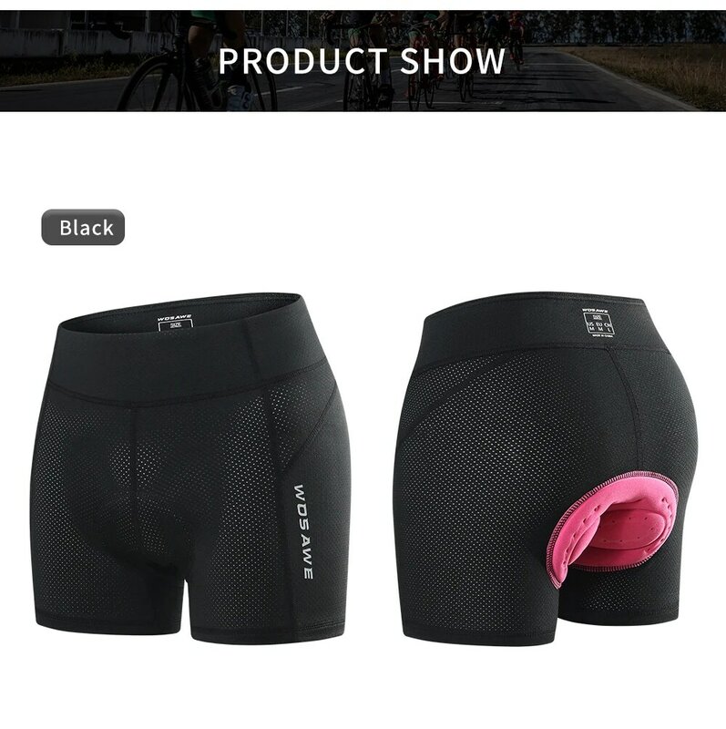 WOSAWE Women's Cycling Shorts Mesh Cycling Underwear 3D Gel Pad Shockproof Cycling Underpant MTB Shorts Bike Underwear