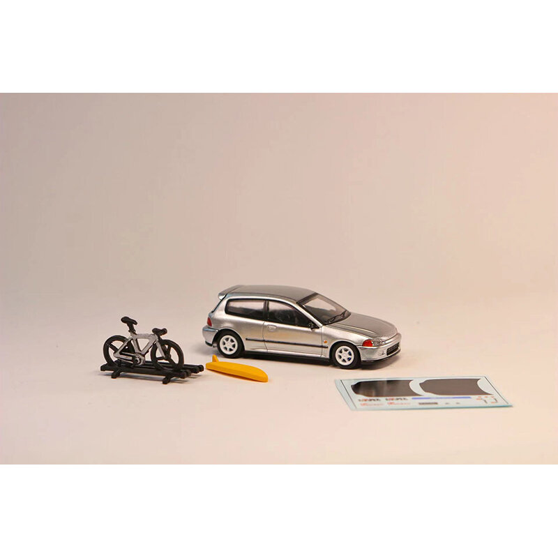 Straße Waffe SW 1:64 Civic EG6 ODYSEY Silber Fahrrad Zubehör Legierung Diorama Auto Modell Sammlung Miniatur Carros Spielzeug