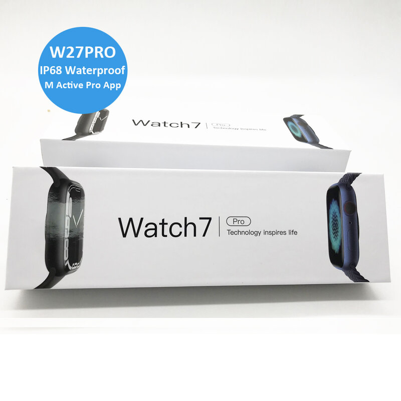 2022 w27 pro série 7 online relógio inteligente à prova dip68 água ip68 1.75 Polegada android ios esporte monitor de freqüência cardíaca sono smartwatch w27pro