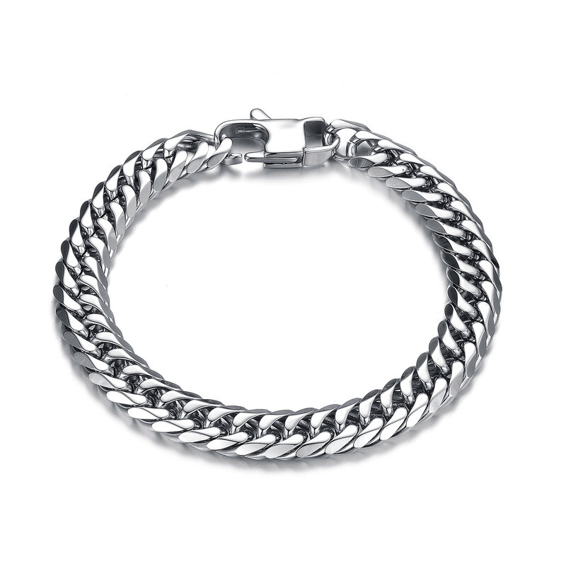 Hot European and American Personality Easy To Match Thick Chain Jewelry Hip Hop CUBAN CHAIN Titanium Steel Men's Bracelet