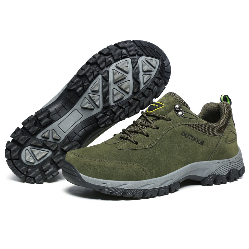 Zapatos de senderismo antideslizantes para hombre, calzado de entrenamiento con cordones de gamuza antideslizante, para acampada al aire libre, para otoño e invierno, 39-48, 1712