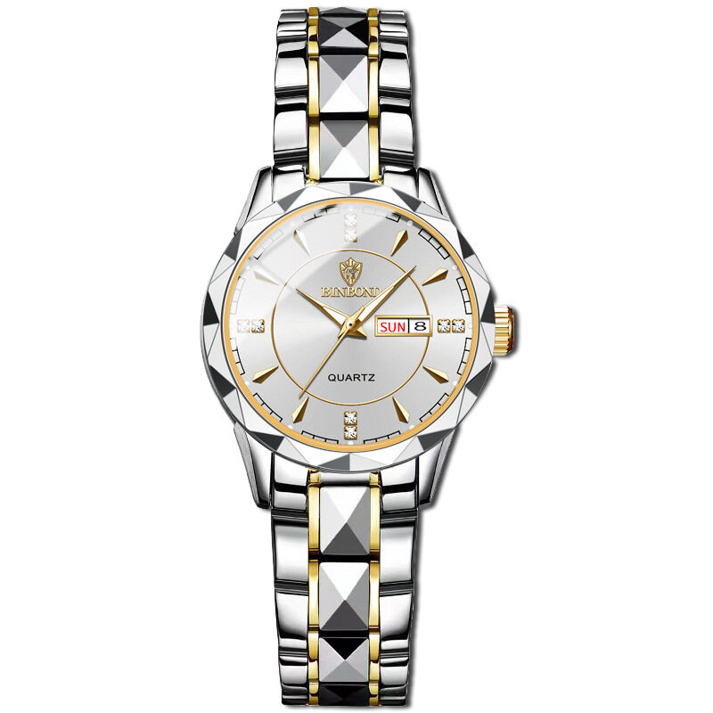 Binbond-새로운 패션 남자 쿼츠 시계, 방수 텅스텐 스틸 손목 시계 남자와 여자의 시계 정확한 뒷면 커버