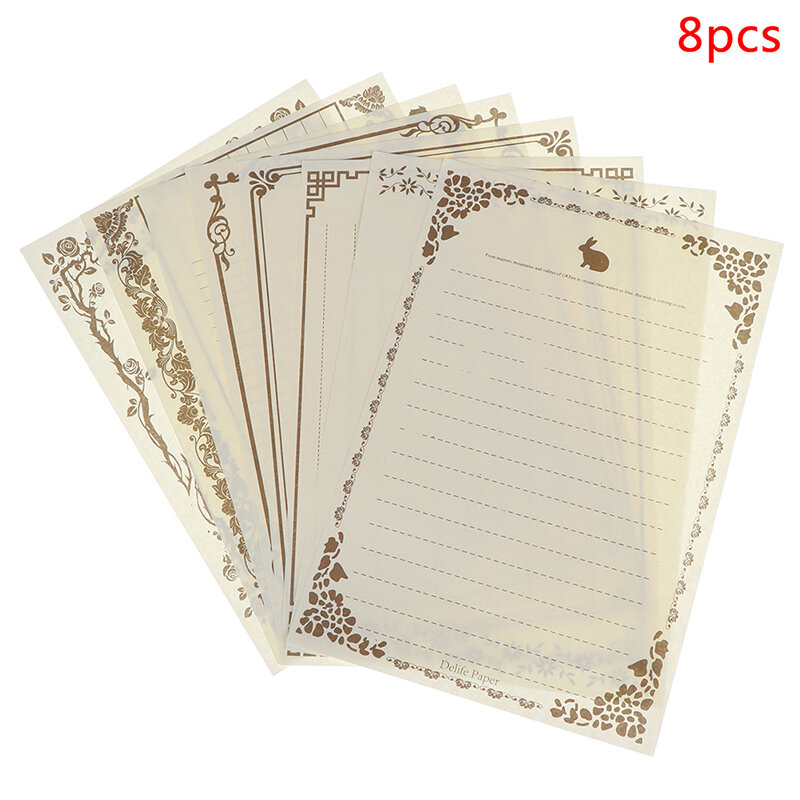 8 Sheets/set Good European Vintage Style Writing Paper Letter Stationery Kraft Office Supplies Letter Paper Envelopes