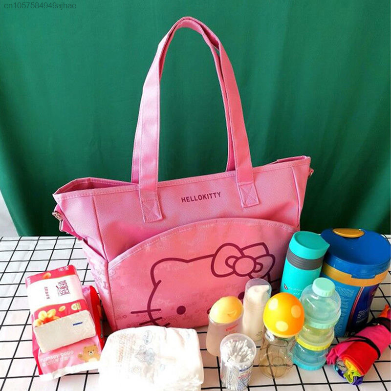 Sanrio Hello Kitty กระเป๋าอเนกประสงค์ขนาดใหญ่ความจุกระเป๋าถือกระเป๋า Messenger ผู้หญิงกระเป๋าถือผู้หญิงแฟ...