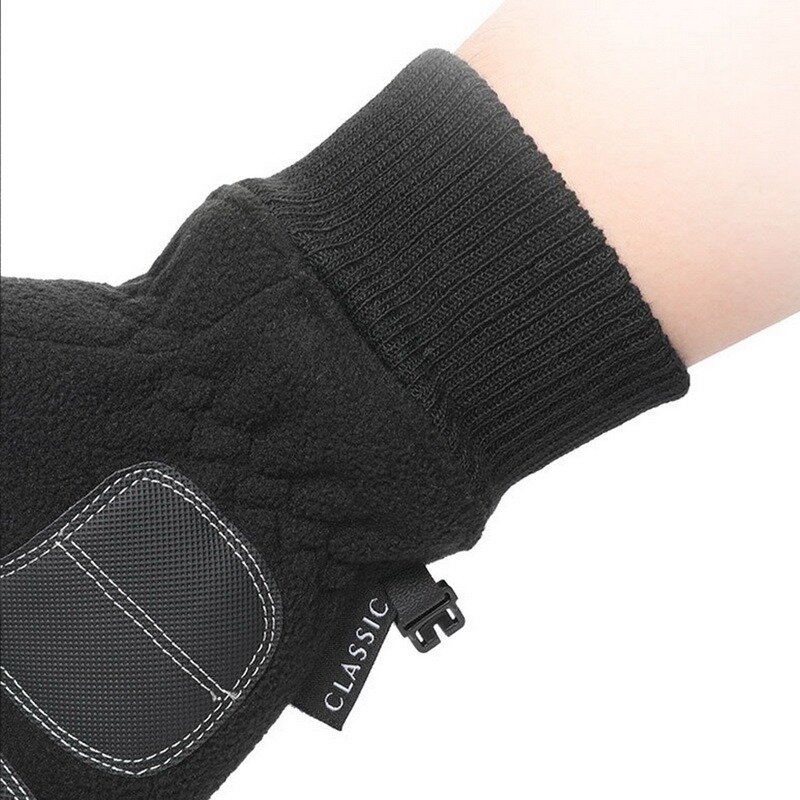 Men Women Winter Polar Fleece Silica Gel Non Slip Touch Screen Driving Mitten Plus Velvet Thick Warm Sport Cycling Glove