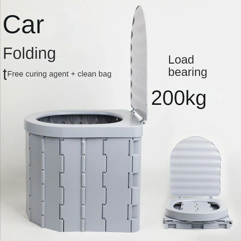 Toalete portátil dobrável commode porta potty carro toalete de acampamento para balde viagem assento do toalete para acampamento caminhadas longa viagem